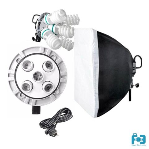 Godox TL-5K 5 in 1 E27 Socket Studio 5-in-1 Bulb Head Multi-Holder Tricolor Light+softbox 60*60cm Camera Photography Lighting TL-5