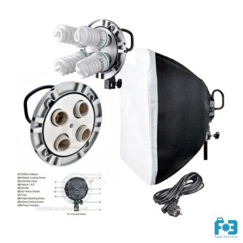 Godox TL-4 4in1 E27 Socket Studio 4-in-1 Bulb Head Multi-Holder Tricolor Light+softbox 60*60cm Camera Photography Lighting TL-4