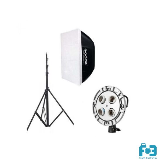 Godox TL-4 4in1 E27 Socket Studio 4-in-1 Bulb Head Multi-Holder Tricolor Light+softbox 60*60cm Camera Photography Lighting TL-4