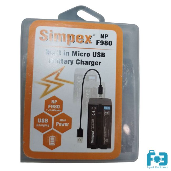 Simpex NP-F980 built in micro usb battery charger
