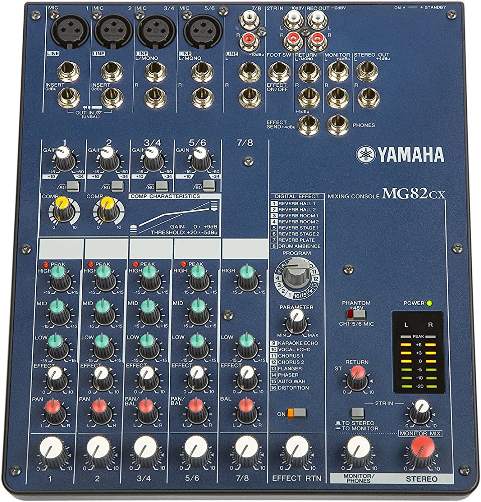 Yamaha MG82CX 8 Input Stereo Mixer Full Specifications