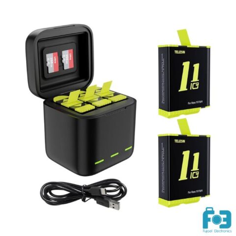 TELESIN GP-BNC-901 3-SLOT Charger Box And 2Pcs Battery Kit Set For GoPro Hero 11/10/9