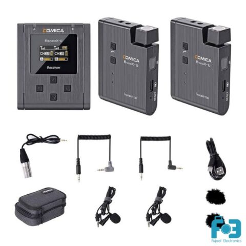 COMICA BoomX-U U2 Broadcasting-level Multi-functional Mini UHF Wireless Microphone with Dual-transmitters and One Receiver