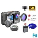 Ausek AT-S81TR 5K Action Camera with Wireless Microphone