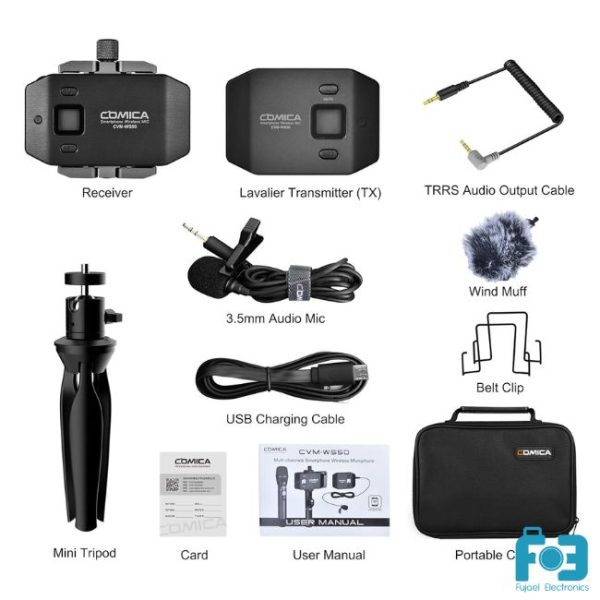 COMICA CVM-WS50 HTX UHF 6-channels Mini & Flexible Wireless Microphone