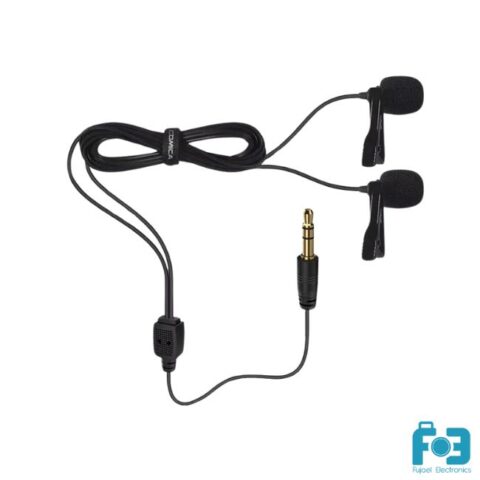 COMICA CVM-D02B(2.5m) Dual-head Lavalier Microphone for Camera, Camcorder, Smartphone, GoPro