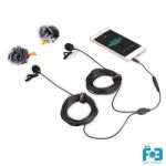 COMICA CVM-D02R (2.5m) Dual-head Lavalier Microphone for Camera, Camcorder, Smartphone, GoPro