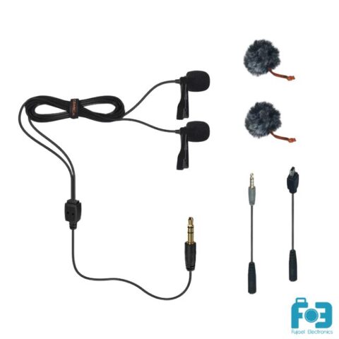 COMICA CVM-D02R (6.0m) Dual-head Lavalier Microphone for Camera, Camcorder, Smartphone, GoPro