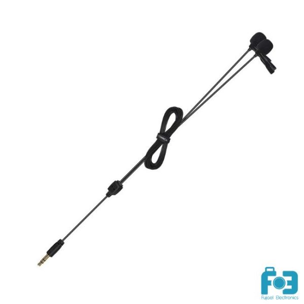 COMICA CVM-D02B (6.0m) Dual-head Lavalier Microphone for Camera, Camcorder, Smartphone, GoPro