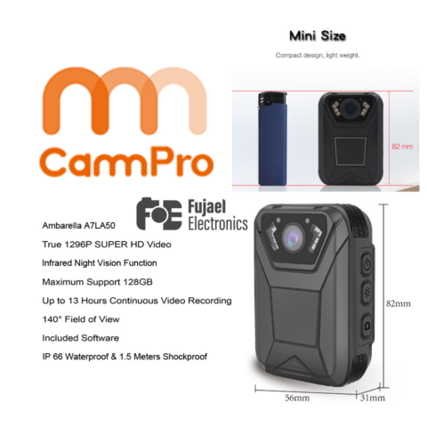 CammPro 1825 Ambarella A7 GPS Body Camera