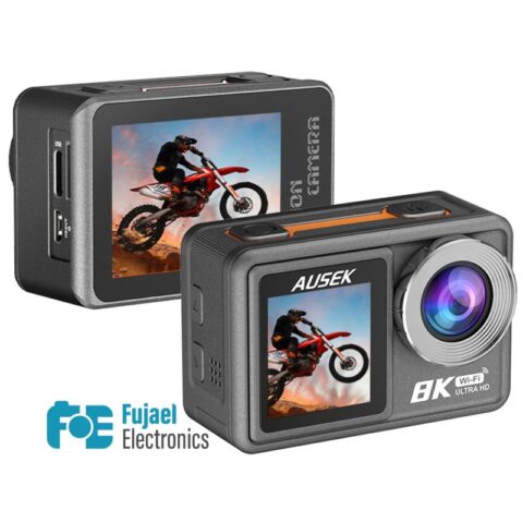 Ausek AT-M86TR 8K Ultra HD WiFi Dual Screen Waterproof Action Camera
