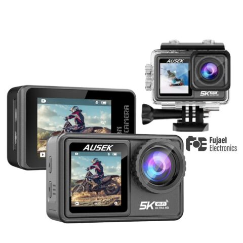 Ausek AT-M81TRW 5K Ultra HD Action Camera With Wireless Mic