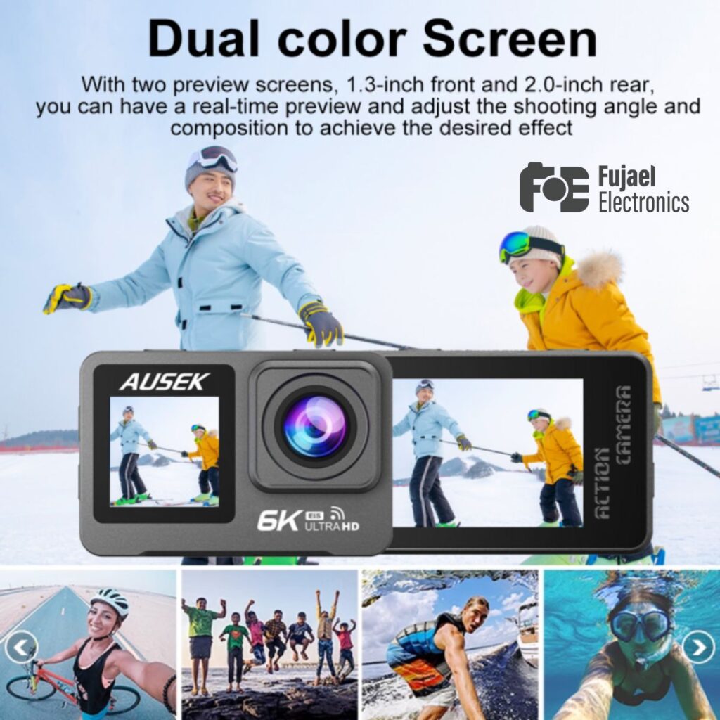 Ausek AT-M84TR 6K Ultra HD WiFi Dual Screen Waterproof Action Camera 6 Ausek AT-M84TR 6K Ultra HD WiFi Dual Screen Waterproof Action Camera