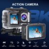 Ausek AT-M84R 8K Ultra HD WiFi Dual Screen Waterproof Action Camera